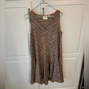 Maeve Chevron drop waist dress